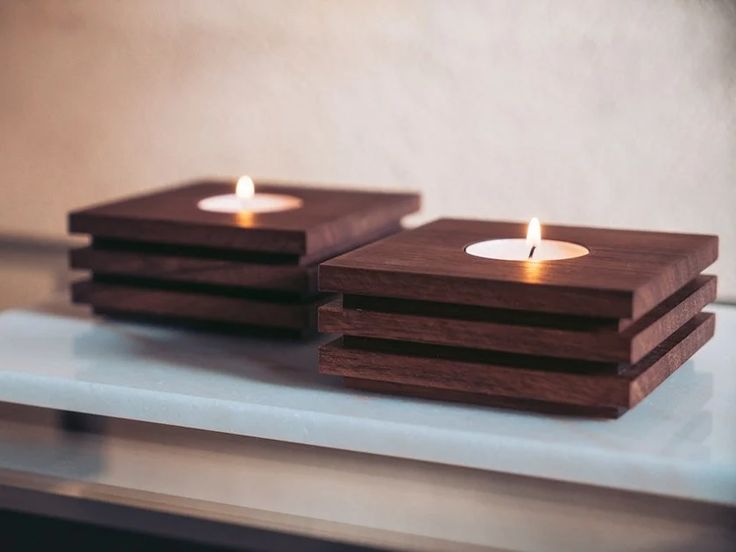 Square Wooden Candle | Candle Stand | Orchard