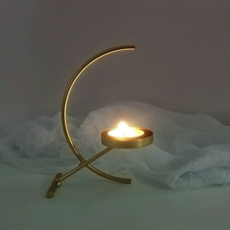 Modern Gold Candle Holder | Stylish Candle Stand | Crescent