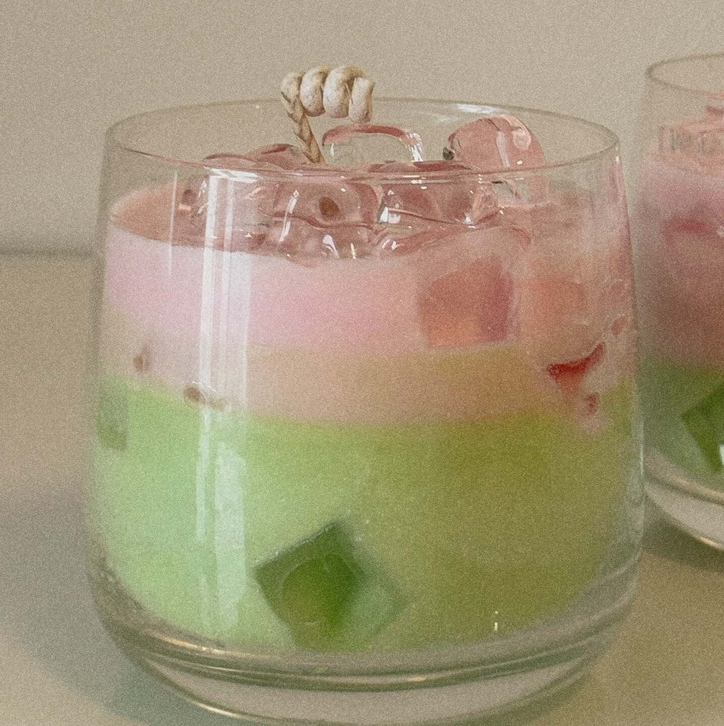 Strawberry matcha with Ice Cubes Candle | Scented Candle | Creme Douce
