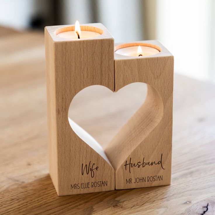 Heart-shaped wooden candle | Candle holder | Candle Stand | Glow Heart 