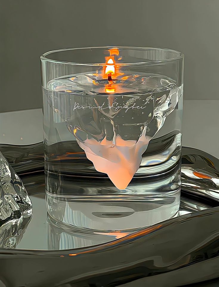 White Iceberg Glass Candle | Scented Candle | Polar