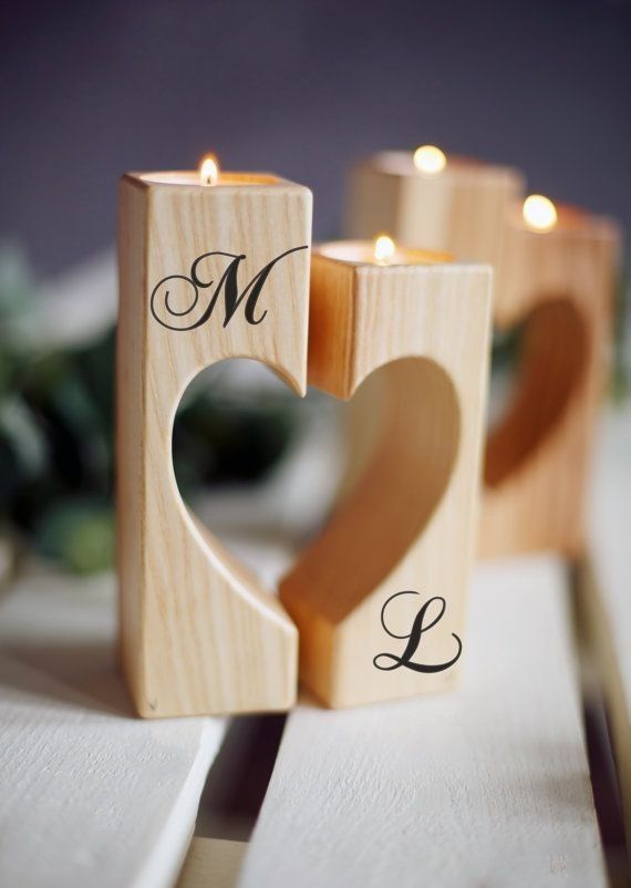 Heart-shaped wooden candle | Candle holder | Candle Stand | Glow Heart 