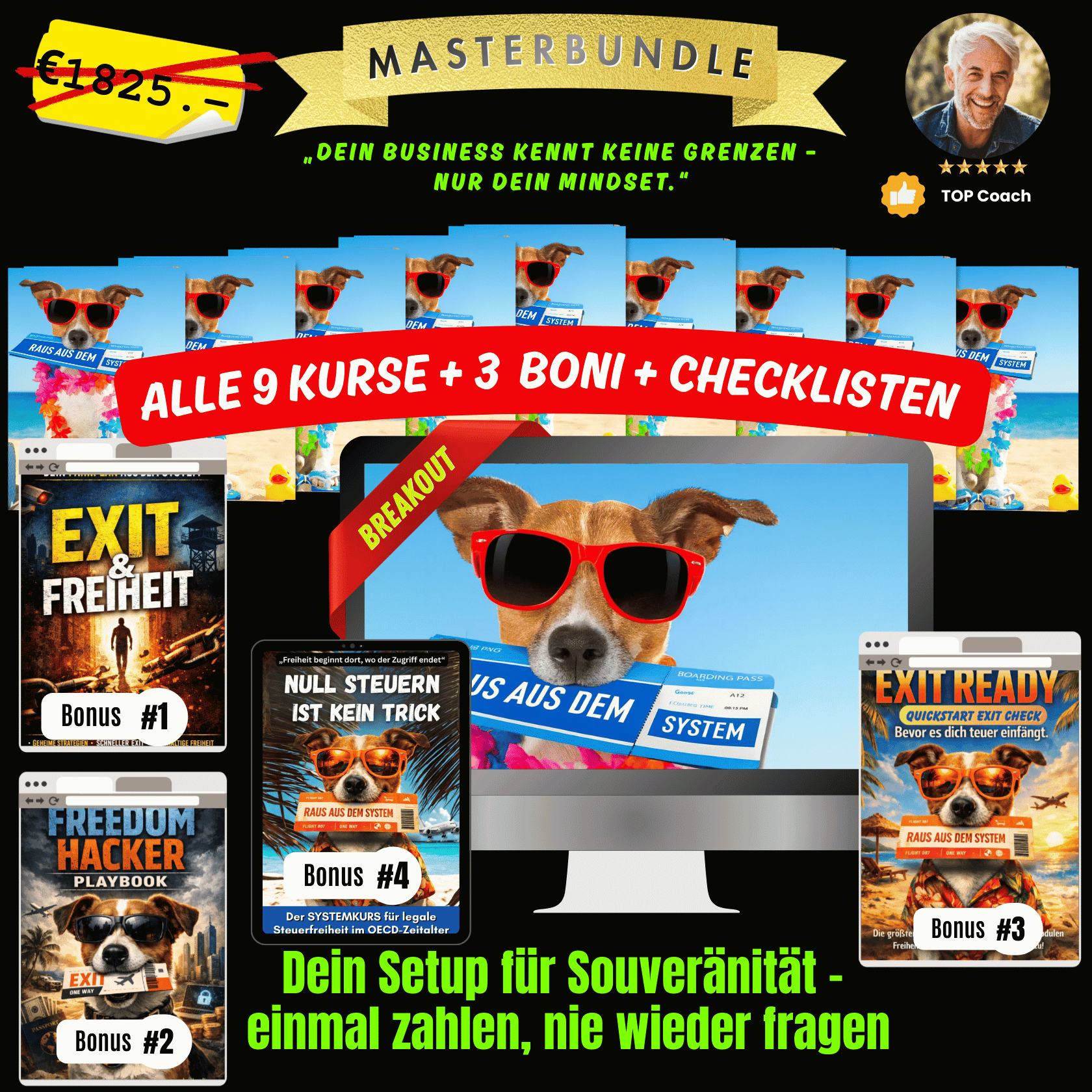 Auswandern mit Plan 🔐 Alle 9 Kurse | Masterbundle für dein freies Leben & Business ⭐️⭐️⭐️⭐️⭐️