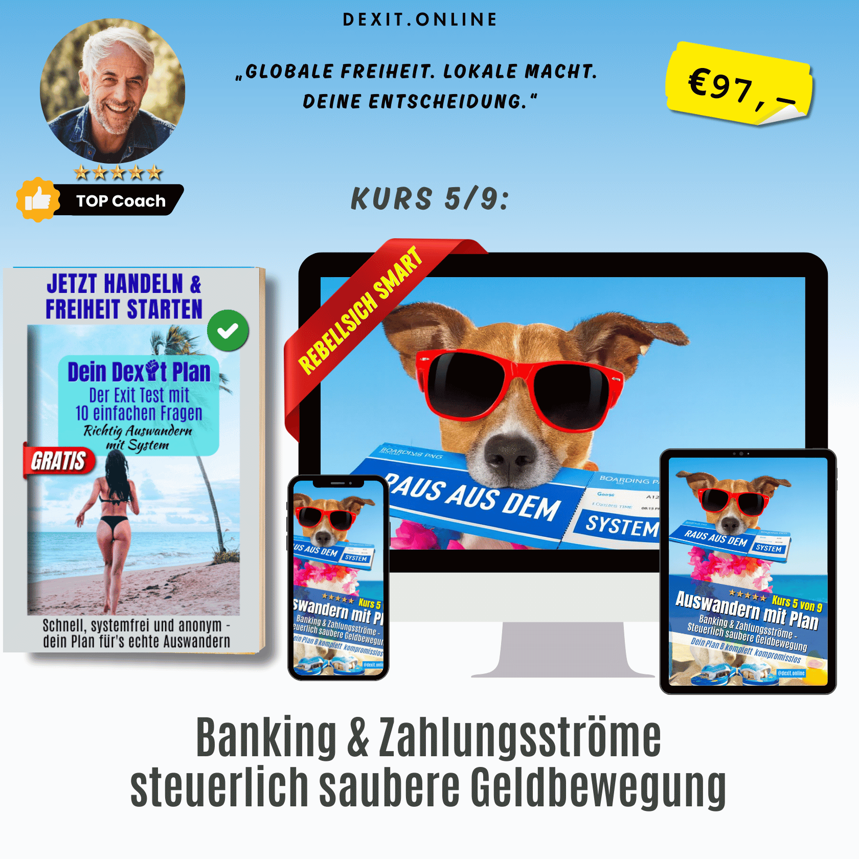 dexit.online Kurs 5: Banking & Zahlungsströme – Wie du dein Geld steuerrechtlich sauber bewegst ⭐️⭐️⭐️⭐️⭐️