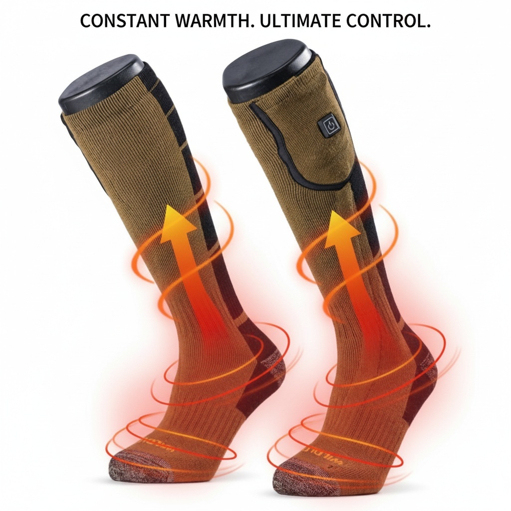 Premium Heated Socks with Dual-Layer Waterproof Technology - Merino Wool Winter Warming Socks for Outdoor Sports in winter