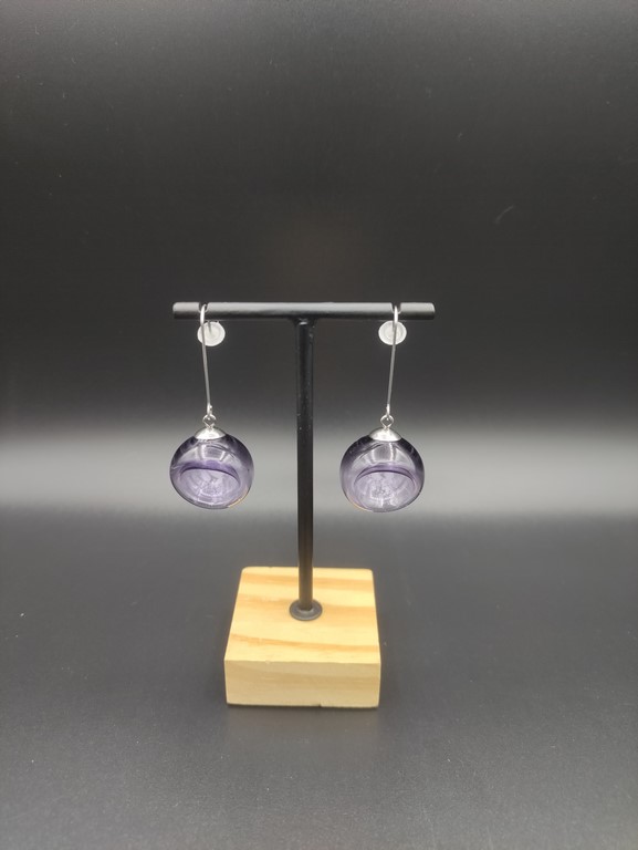 Boucle d'oreille verre soufflée