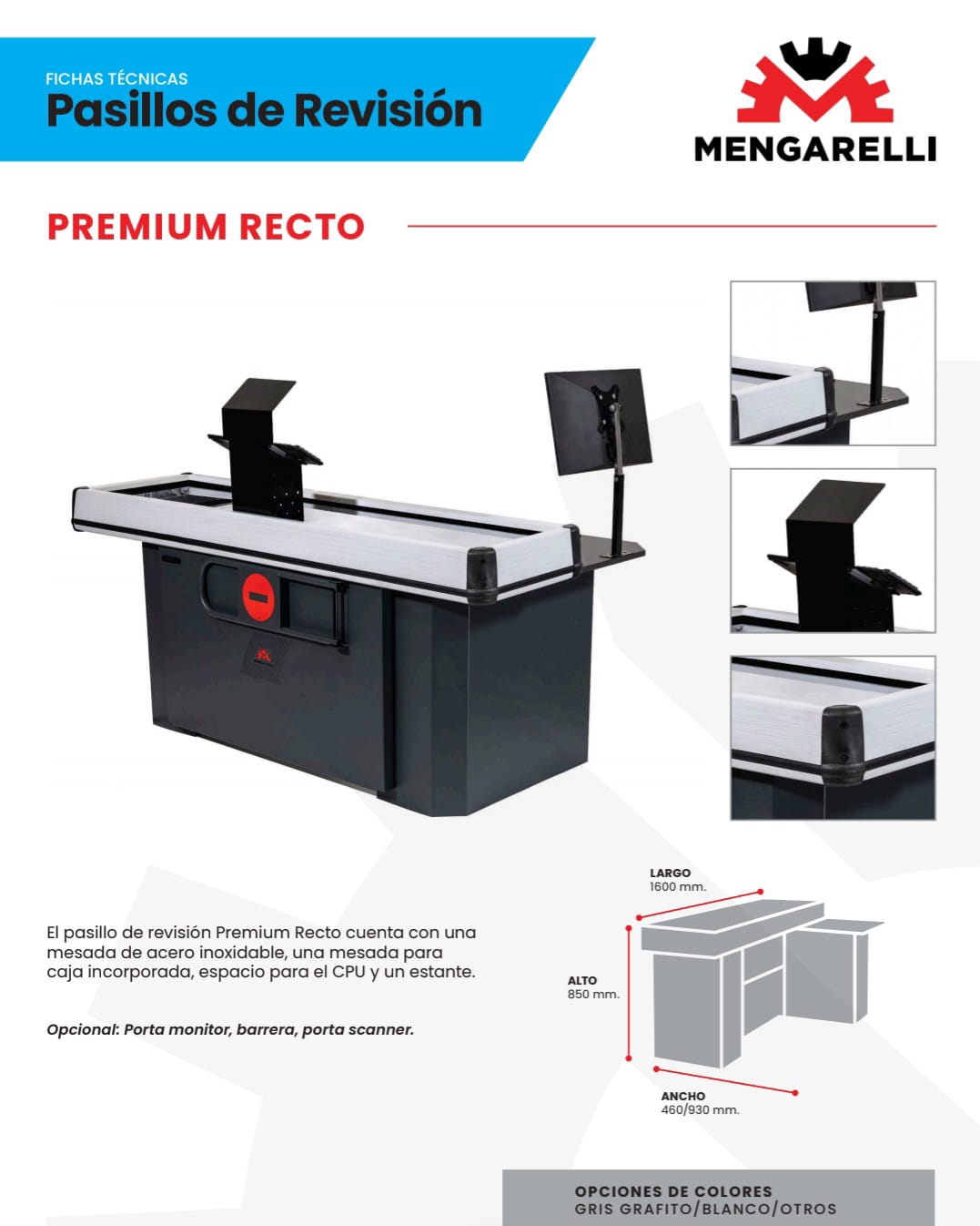  Pasillos de Revisión Premium recto