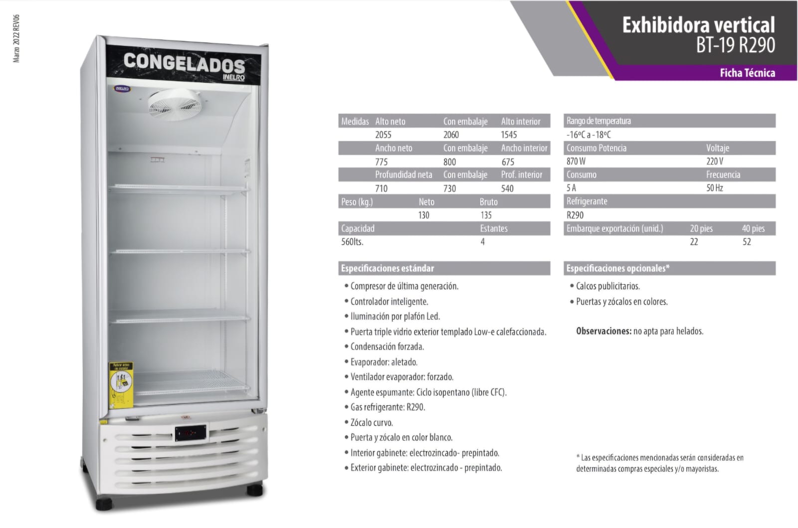 Exhibidora vertical BT 19 Inelro