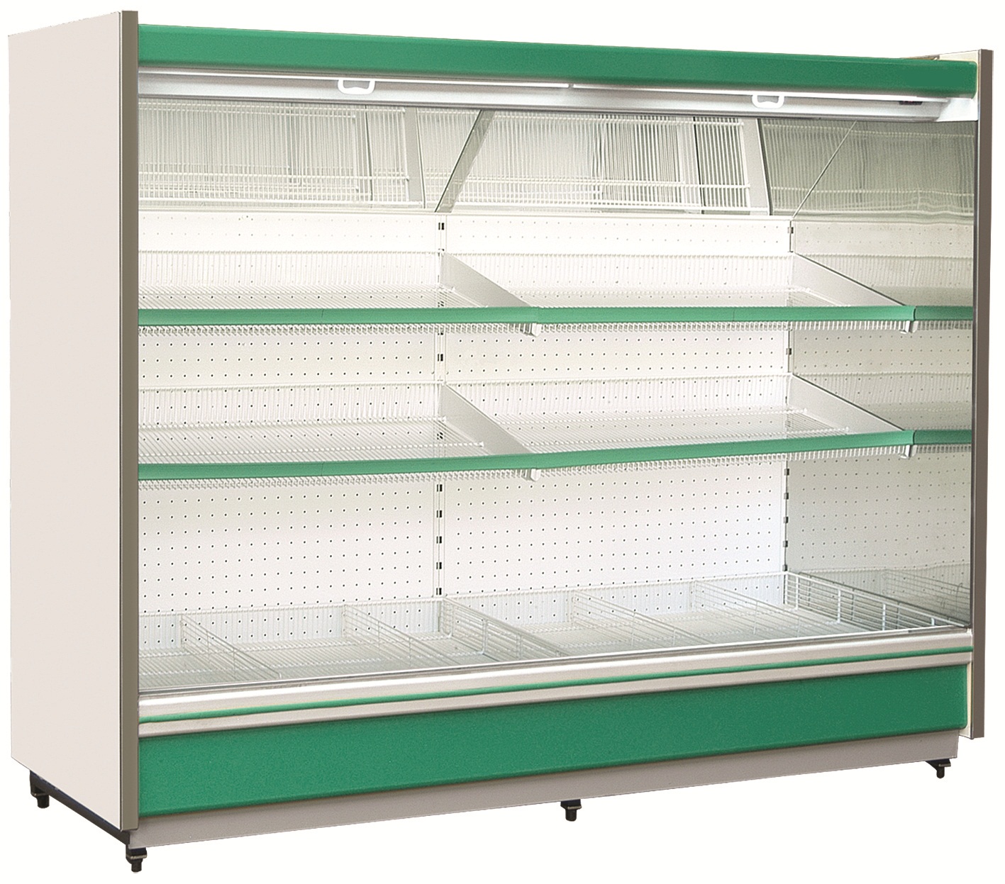 Exhibidora abierta para lácteos frutas y verduras 3.70 mts Equipo a distancia Frider