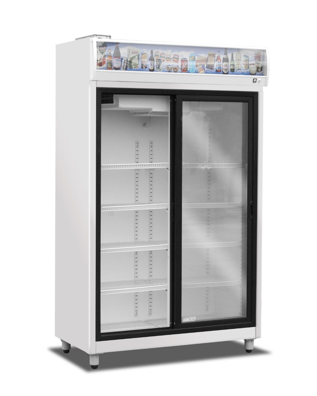 Exhibidora vertical  2 puertas corredizas media temperatura Frider