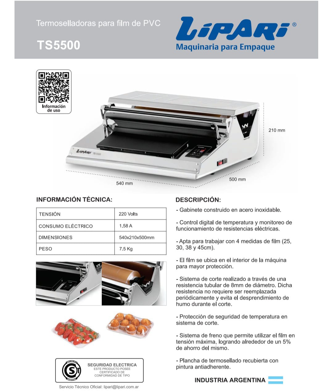 Termoselladora para Film de PVC TS5500