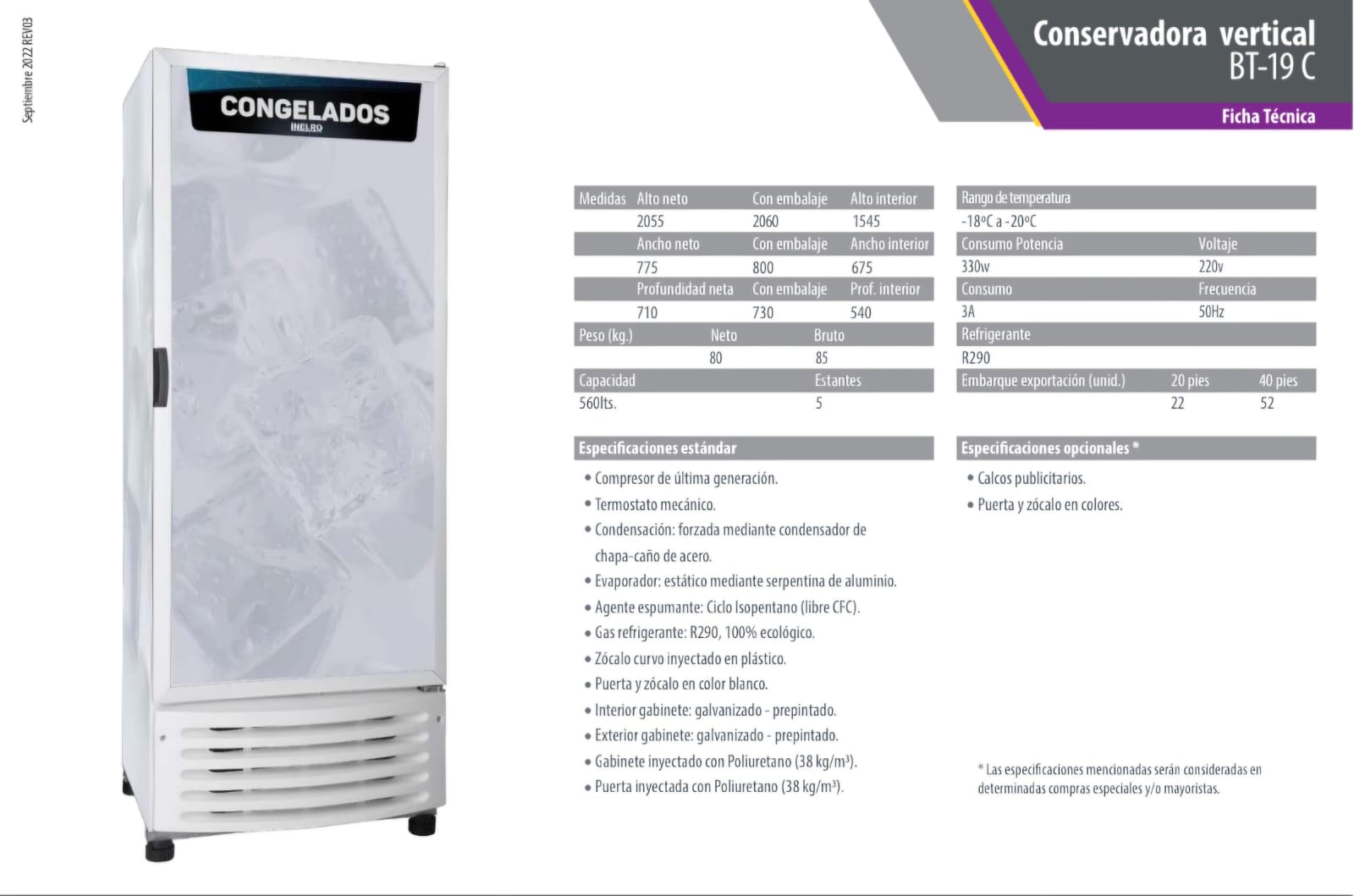 Exhibidora vertical BT 19C Inelro