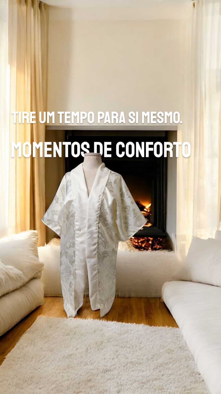 Kimono off white floral