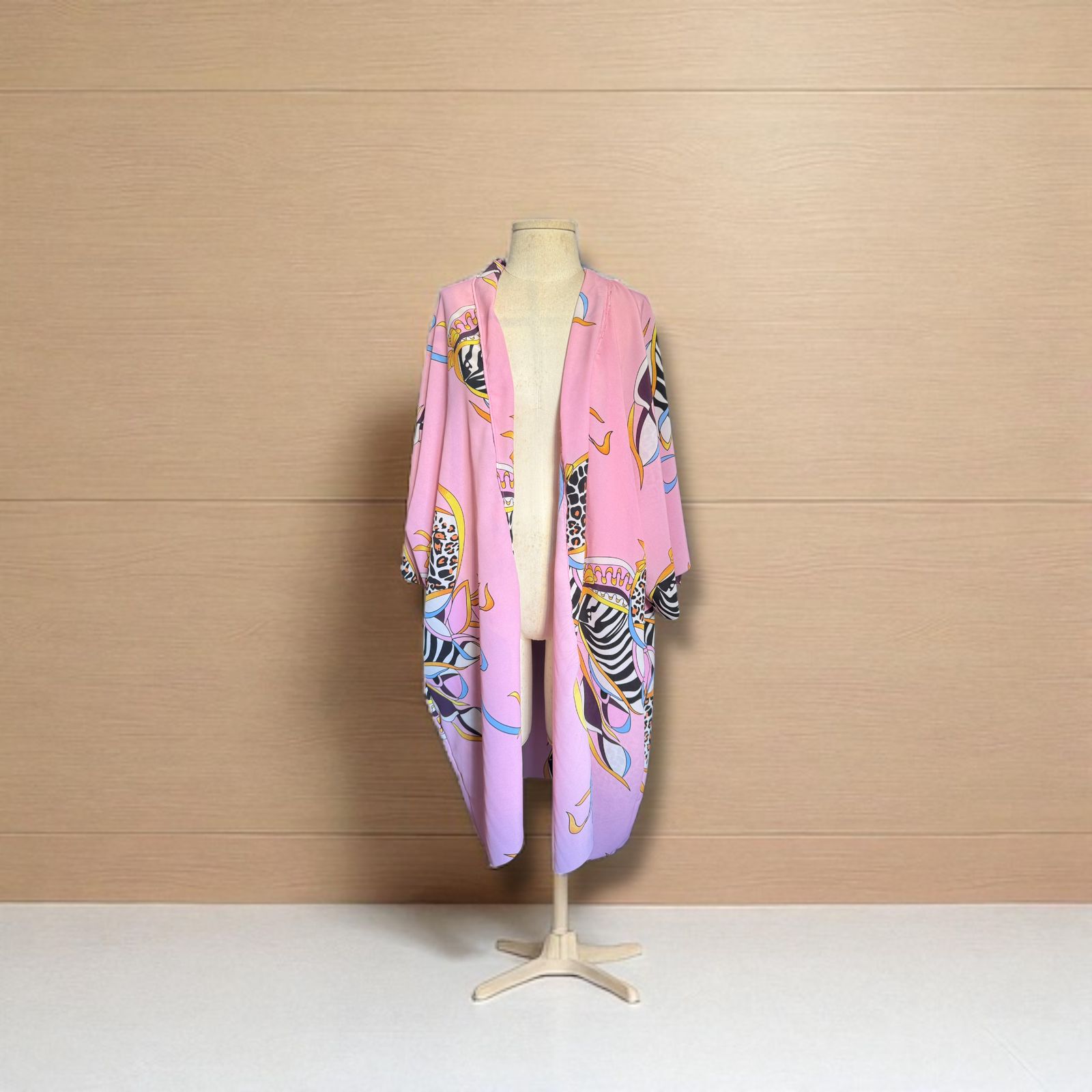 Kimono rosa estampado