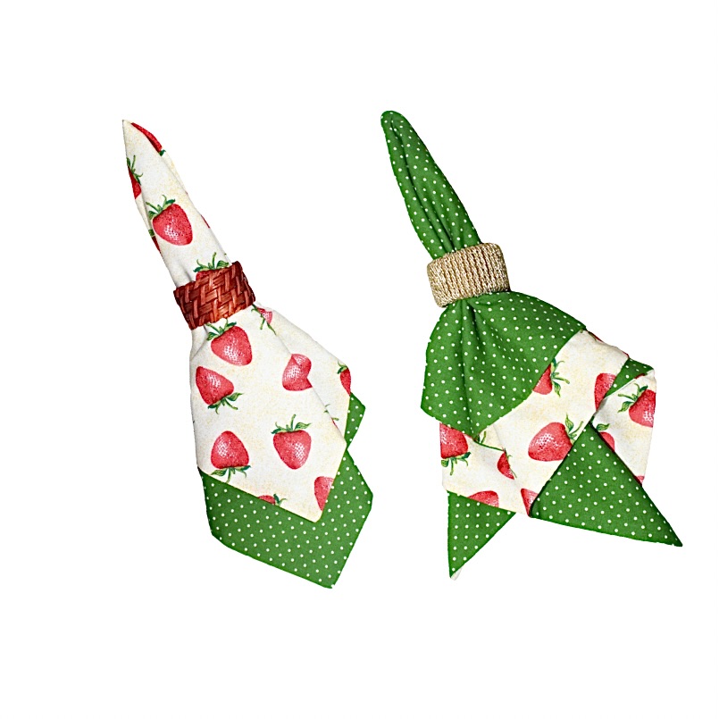 Guardanapo Double Face com estampa de morango