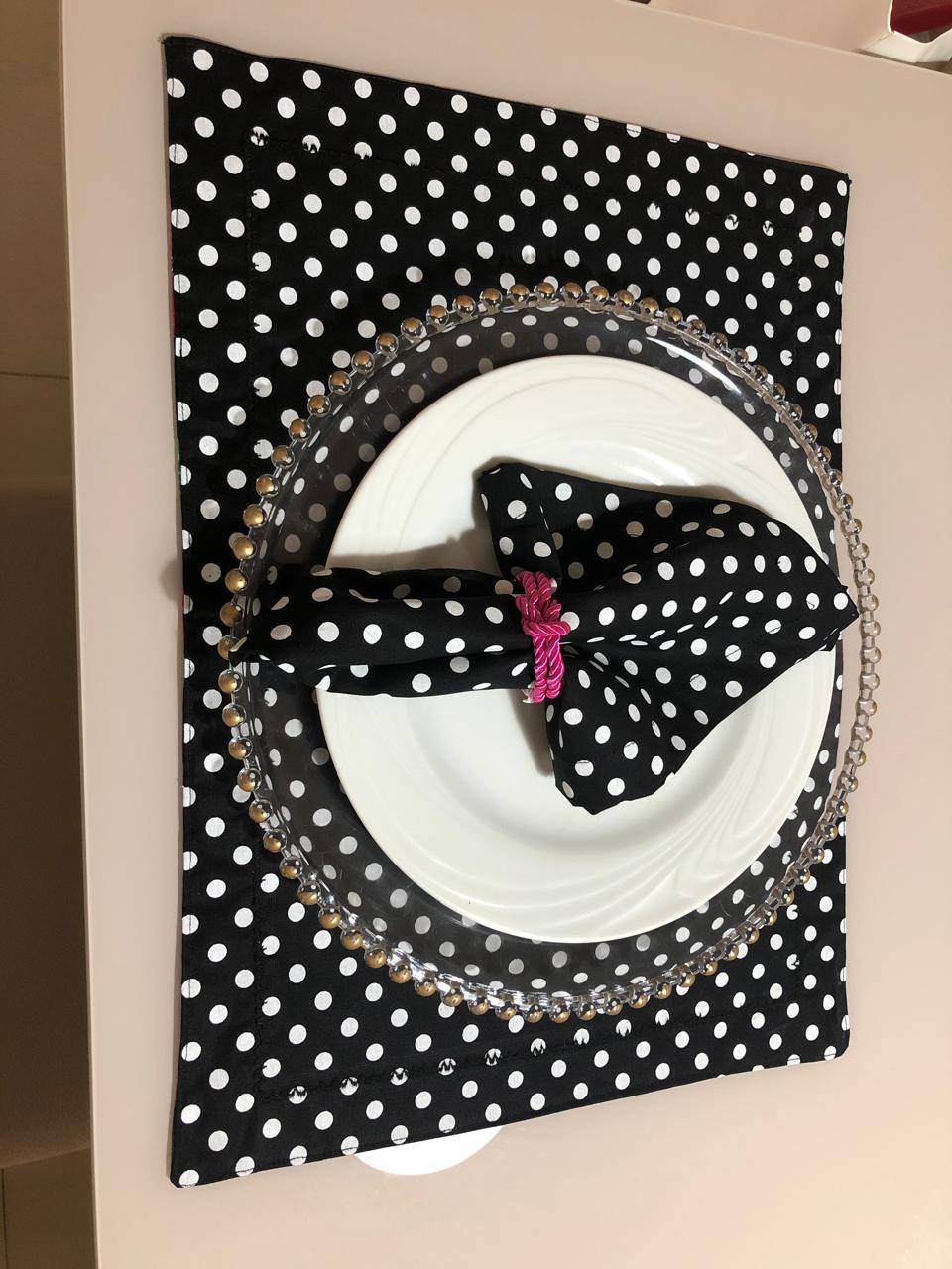 Conjunto porta prato e guardanapo de poá