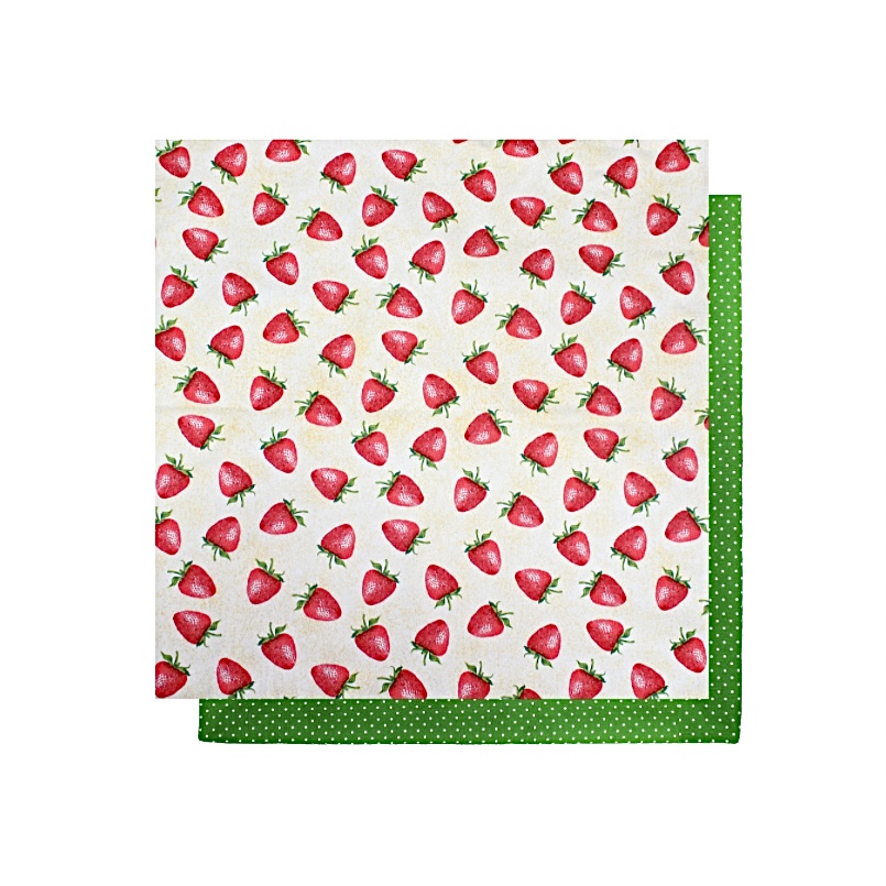 Guardanapo Double Face com estampa de morango