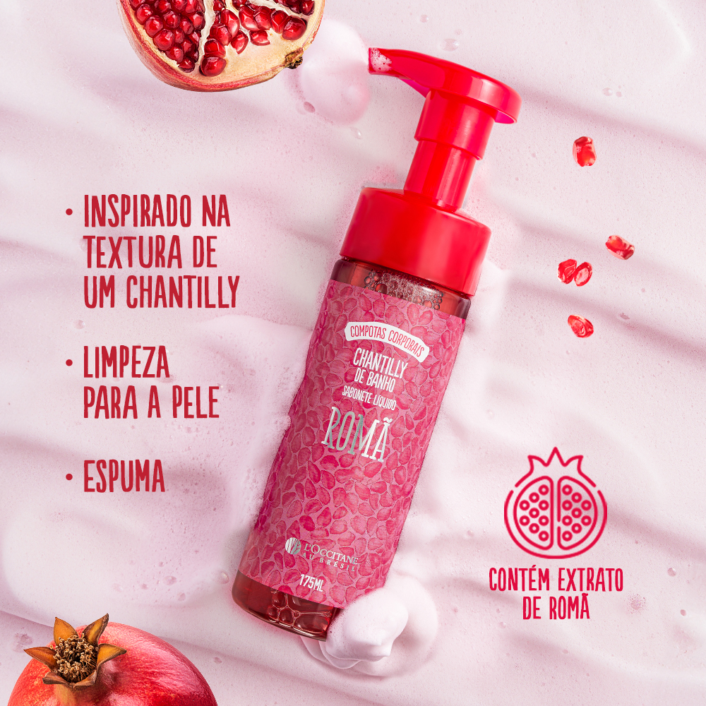  Chantilly de Banho Sabonete Líquido Romã 175mL