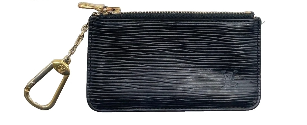 Louis Vuitton Black Epi Pochette Key case with key chain
