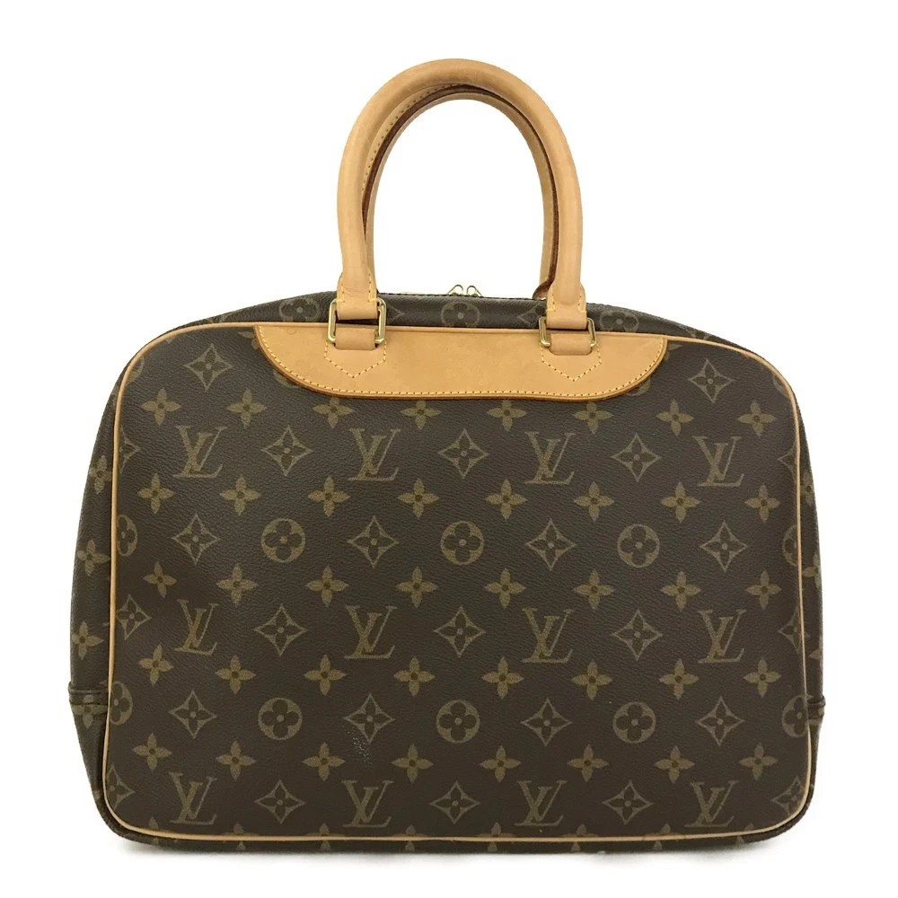 Louis Vuitton Deauville Boston Bag Monogram Canvas Brown Vintage Travel Handbag VI0948