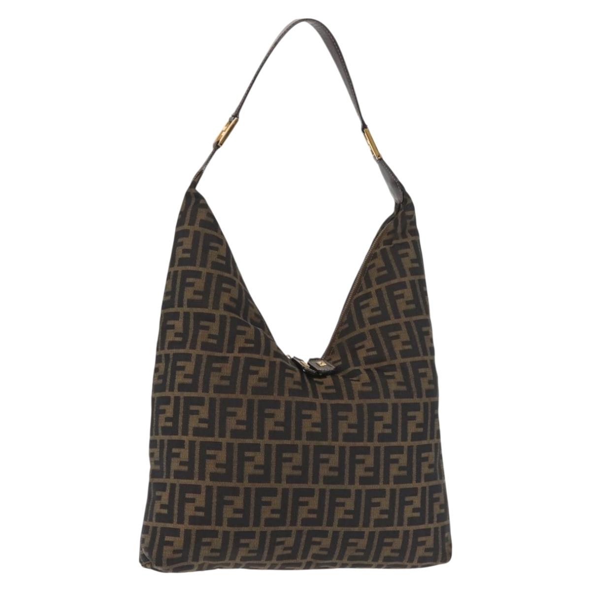 Fendi Zucca Hobo Canvas Shoulder Bag
