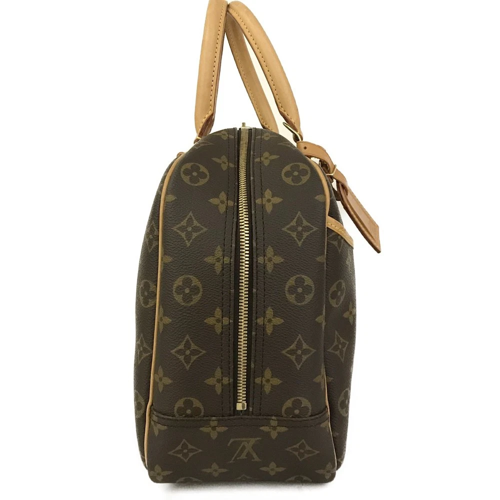 Louis Vuitton Deauville Boston Bag Monogram Canvas Brown Vintage Travel Handbag VI0948