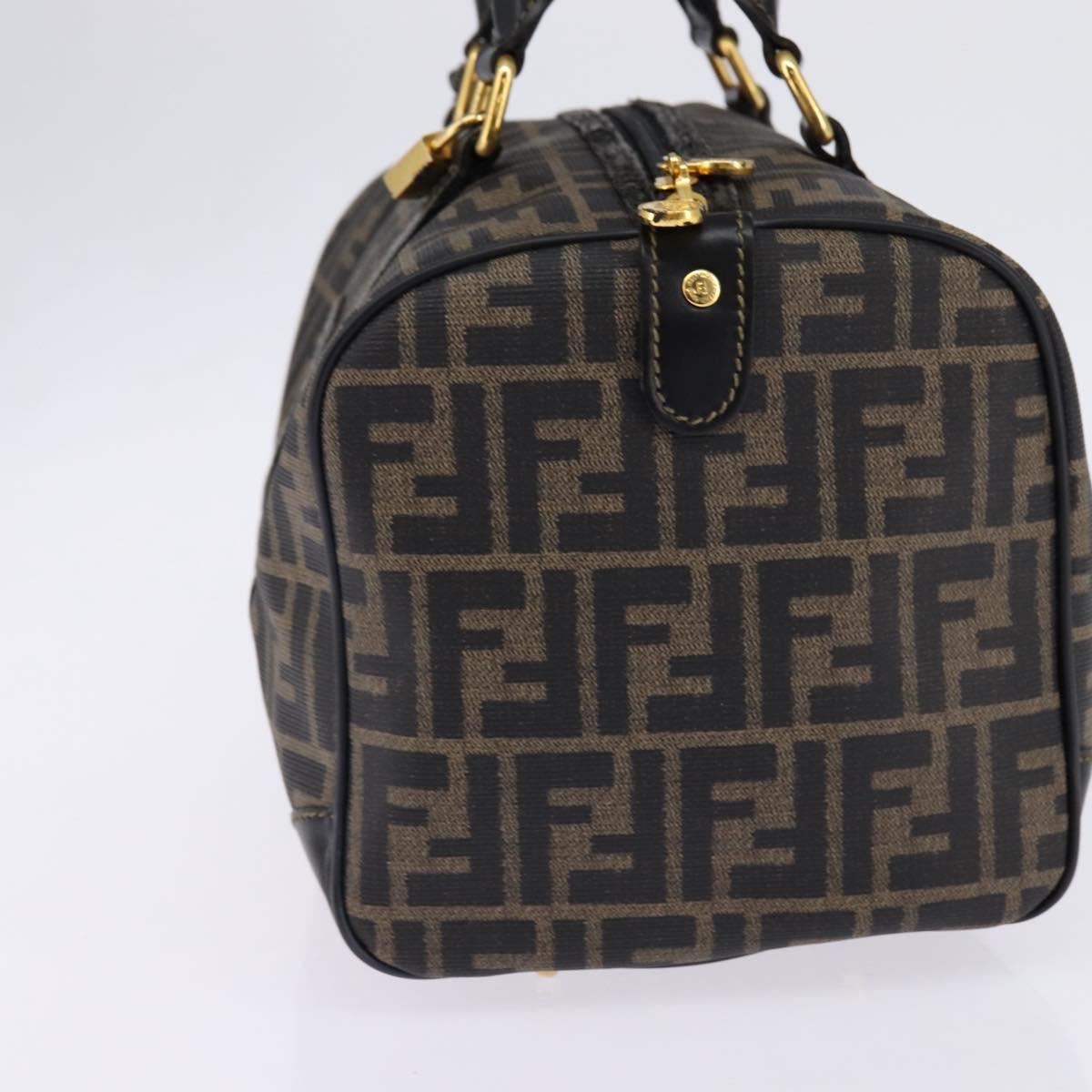 Fendi Zucca Boston Bag Classic FF Monogram Canvas with Lock and Keys