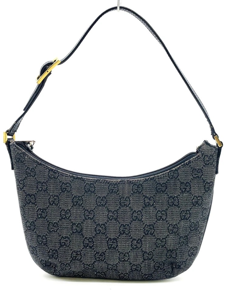 Gucci Navy Denim GG Canvas 32160 One Shoulder Bag