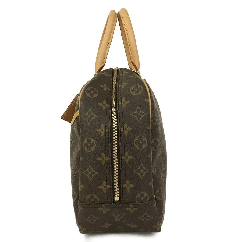 Louis Vuitton Deauville Boston Bag Monogram Canvas Brown Vintage Travel Handbag VI0948