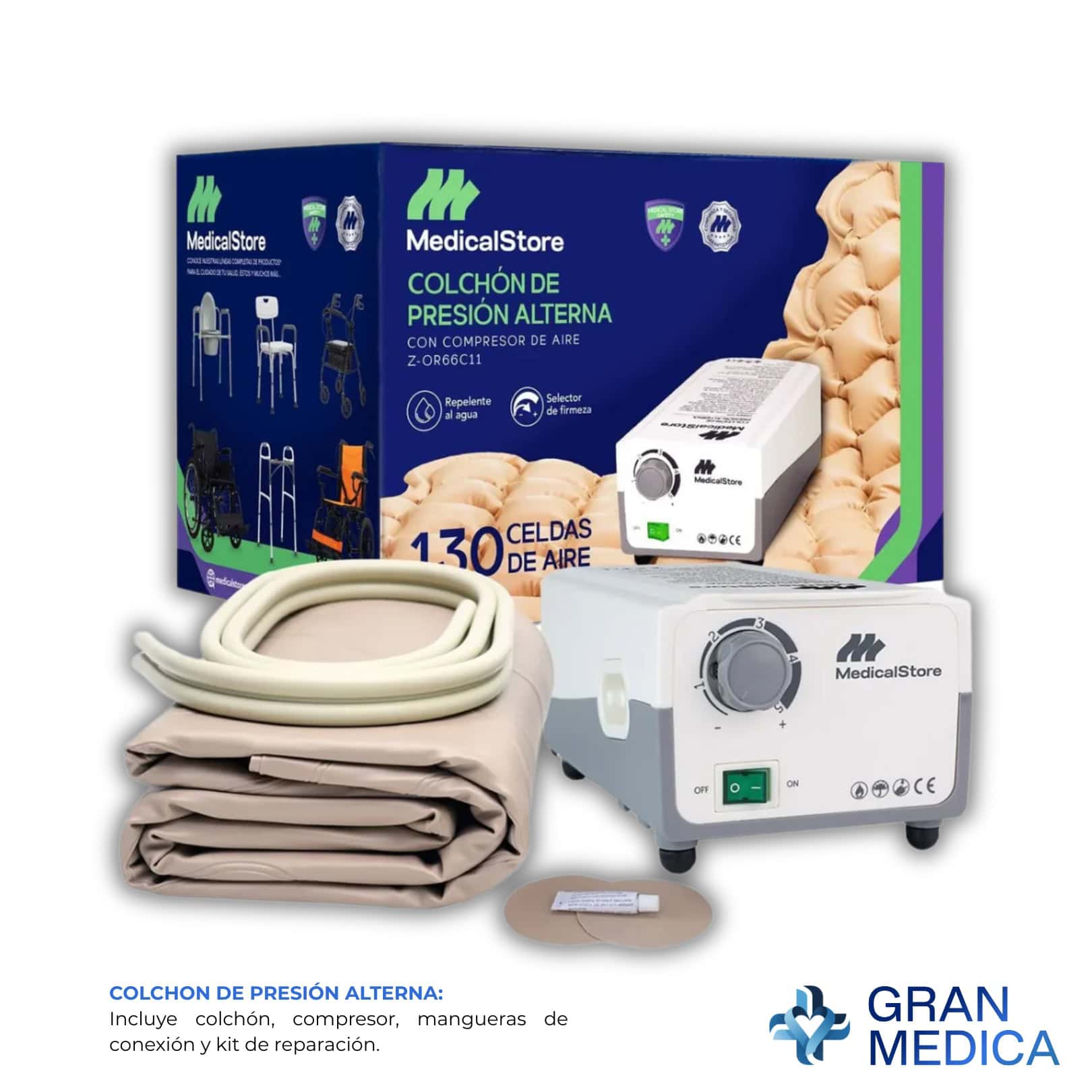 Kit Hospitalario Completo - Cama, Colchón Antiescaras y Sábanas Desechables