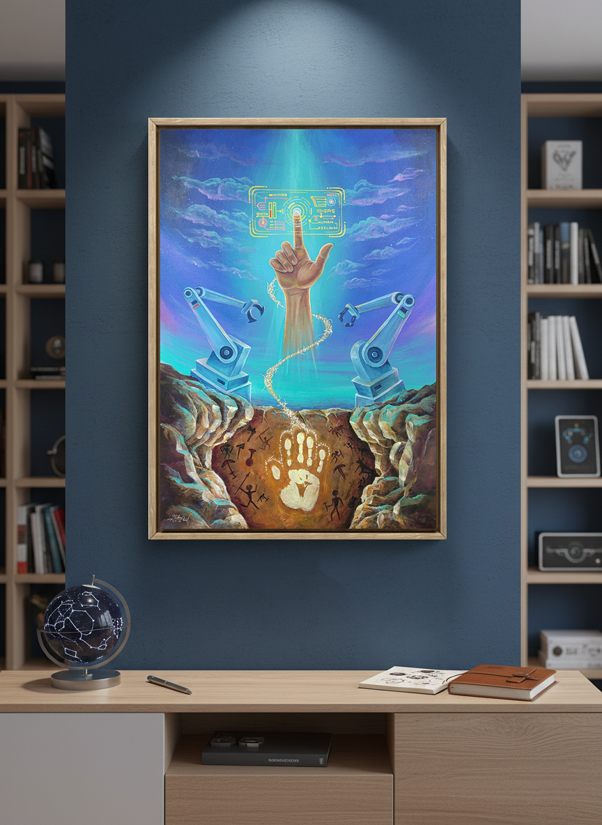 ''Human is the origin, and the machine is the tool'' ''الإنسان هو الأصل والآلة أداة''