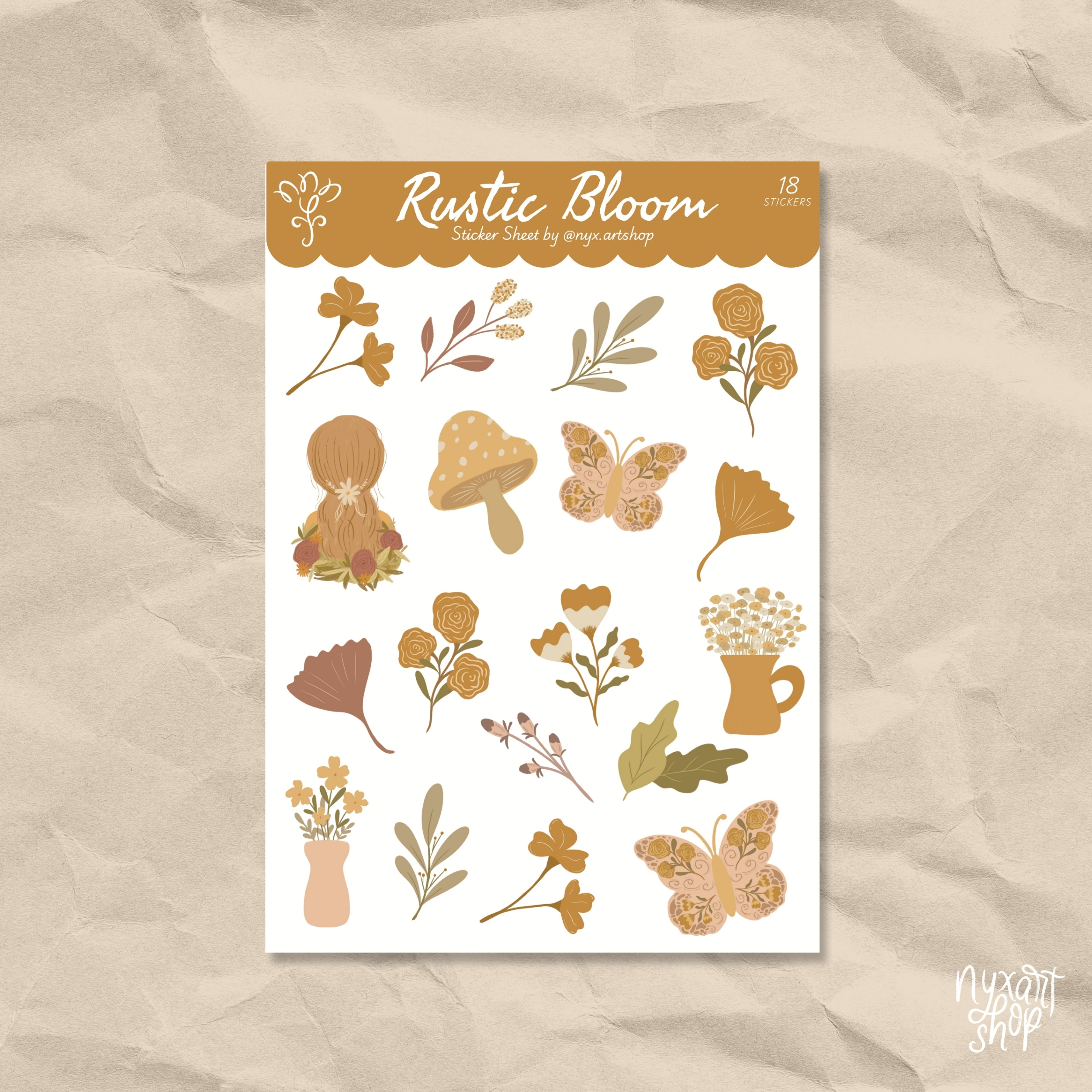 Rustic Bloom Sticker Sheet