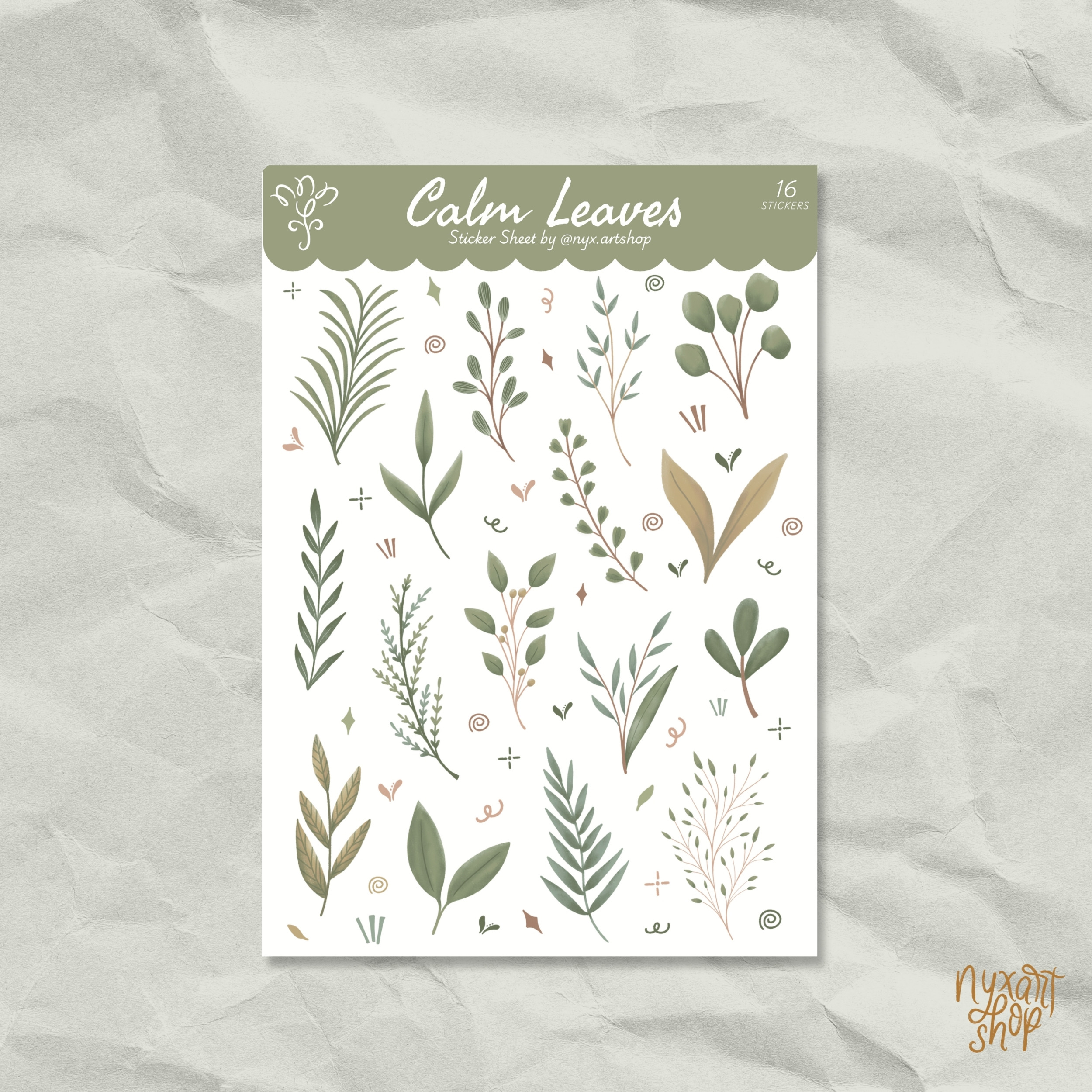 Calm Leaves Sticker Sheet