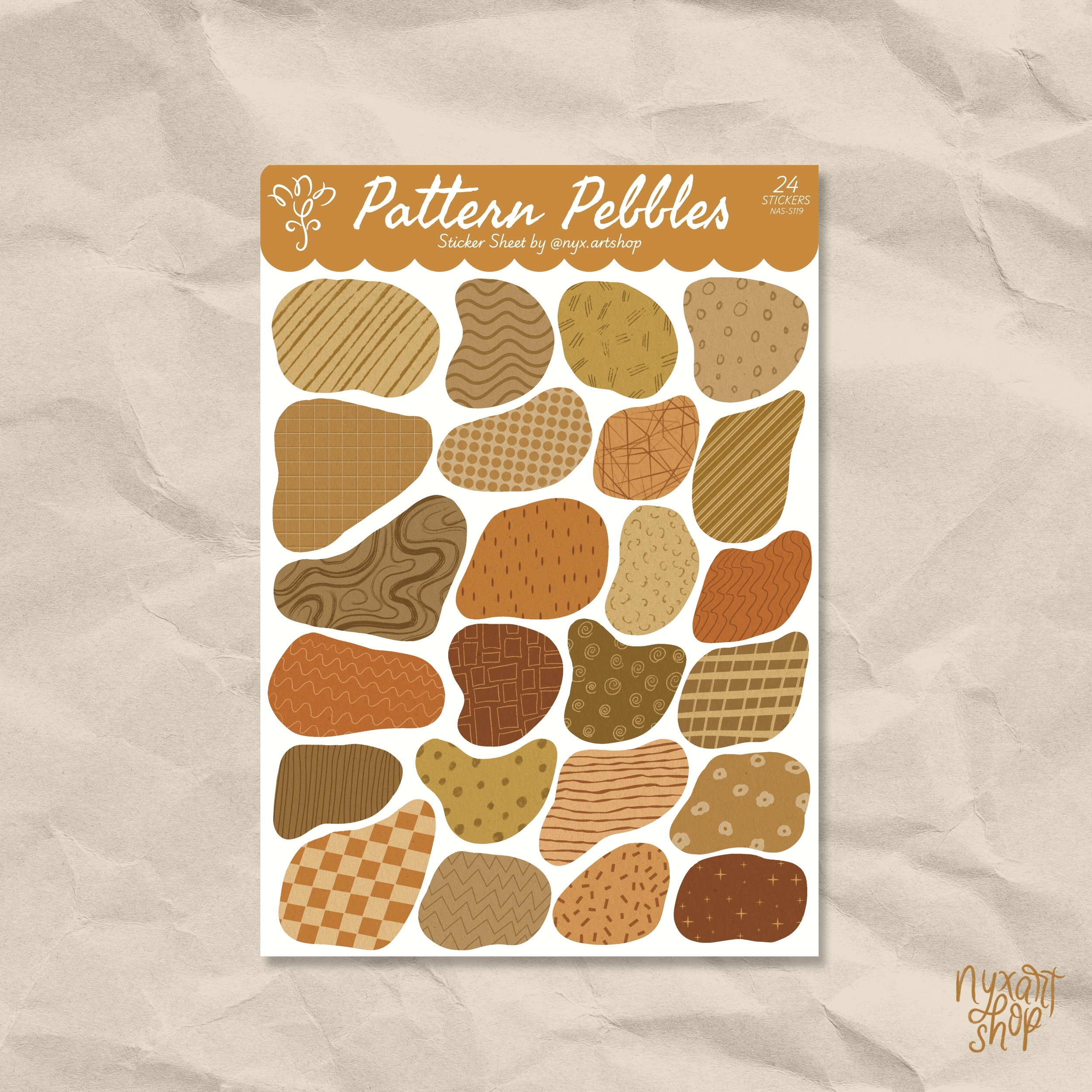Pattern Pebbles (Vintage) Sticker Sheet
