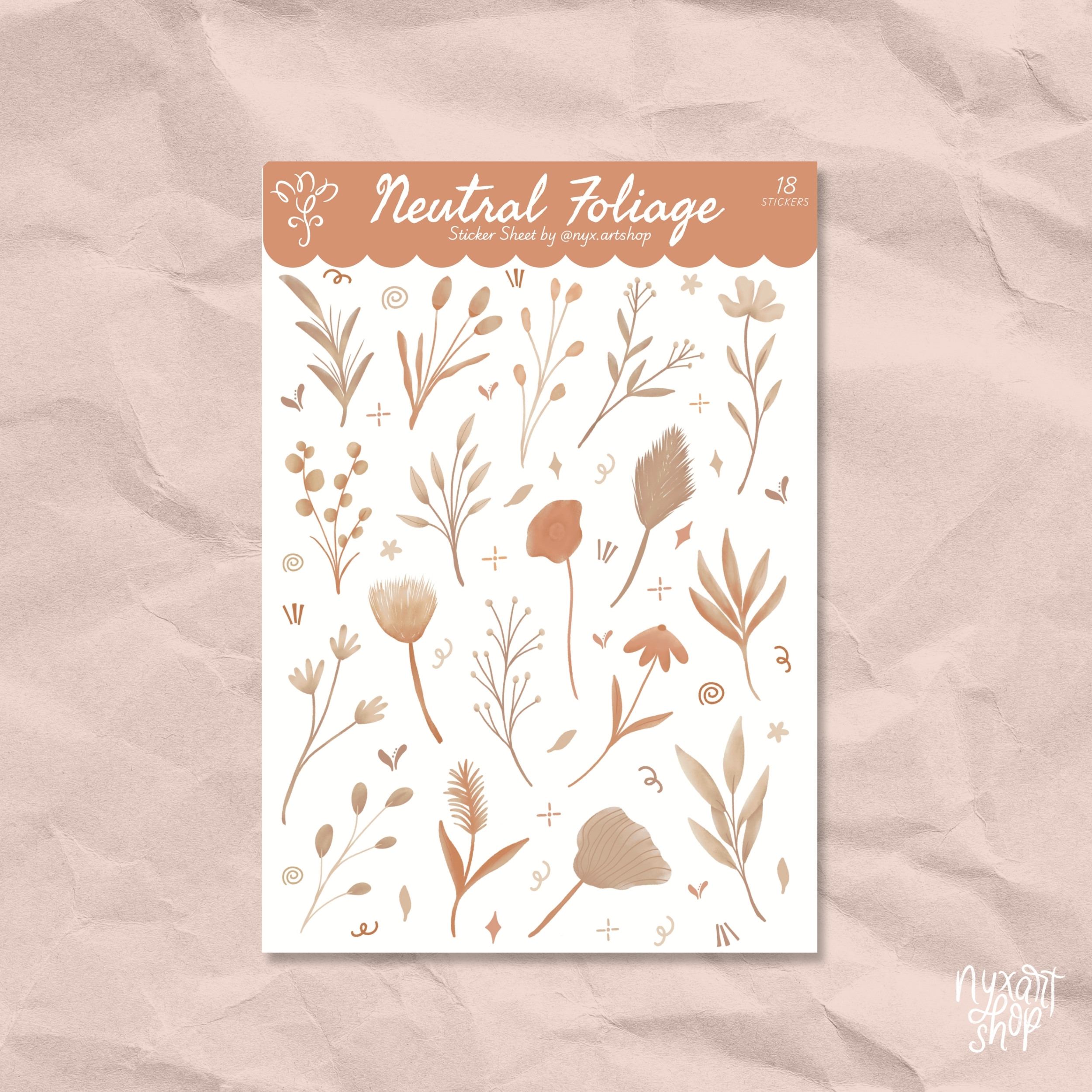 Neutral Foliage Sticker Sheet