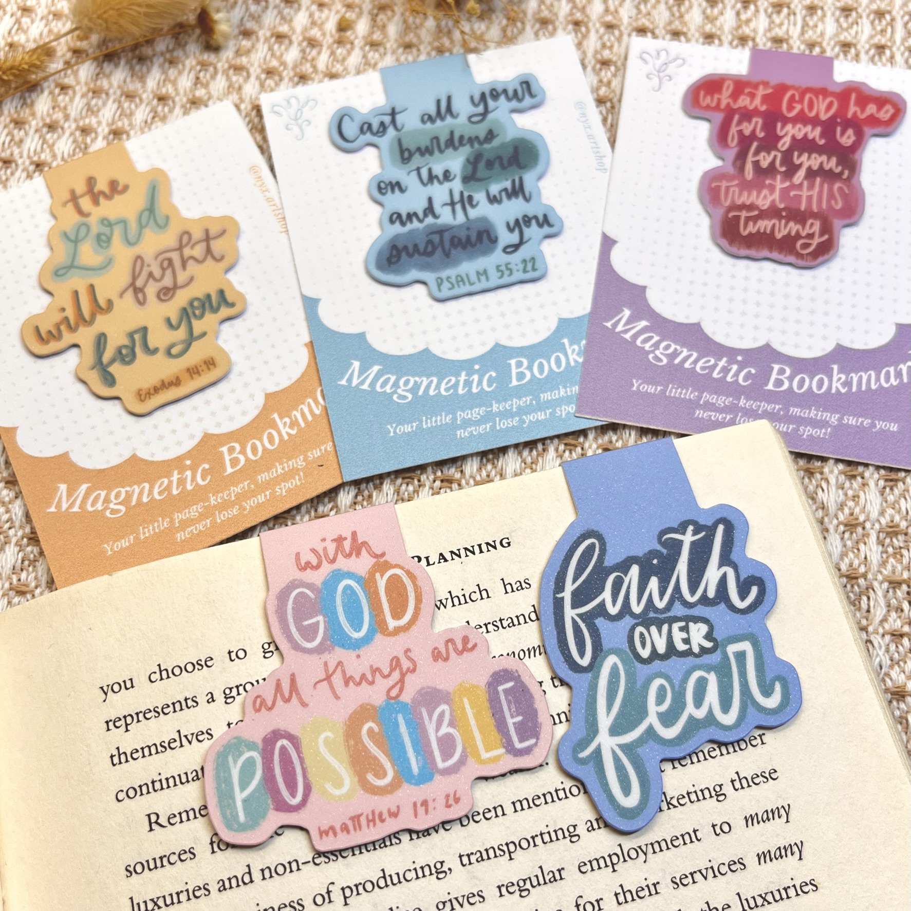 Faith Calligraphy Bible Verse | Solo Magnetic Bookmarks