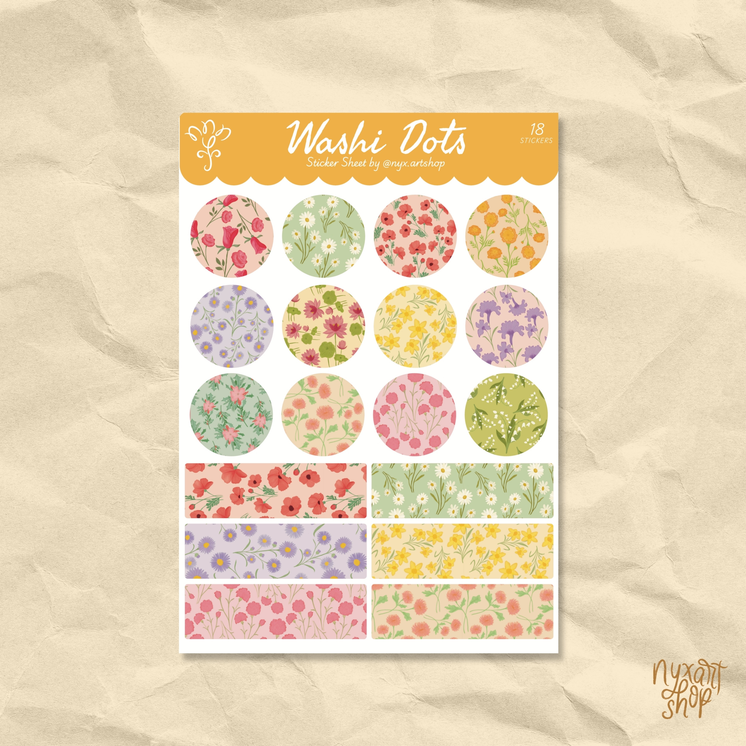 Washi Dots Sticker Sheet