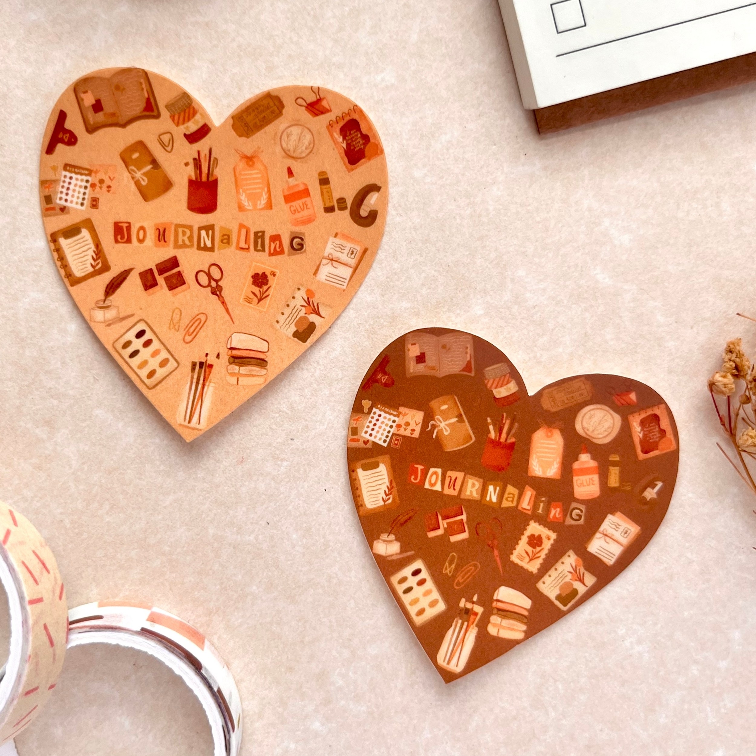 Journaling Things Heart Waterproof Vinyl Stickers