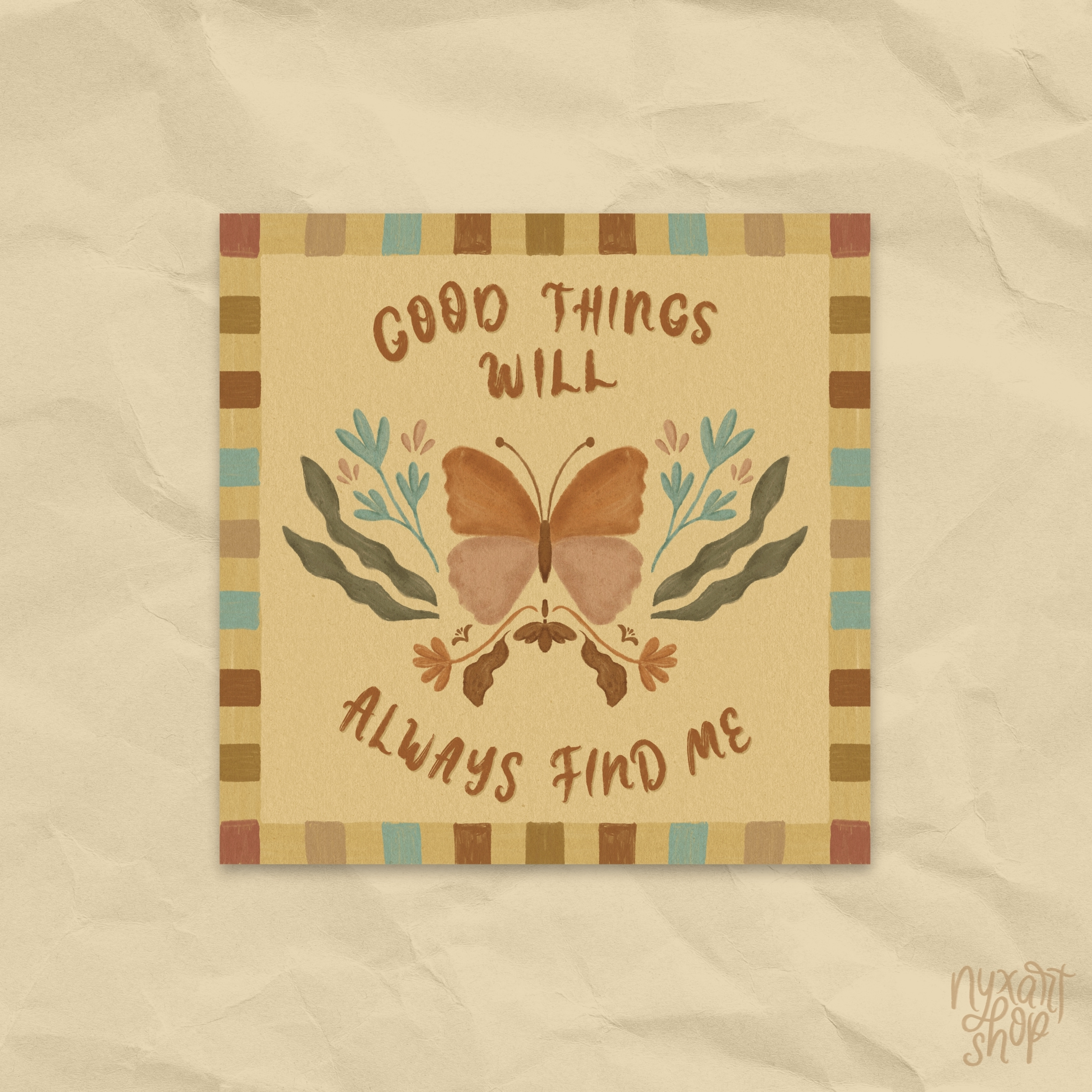 Good Things Butterfly | Art Print 5x5