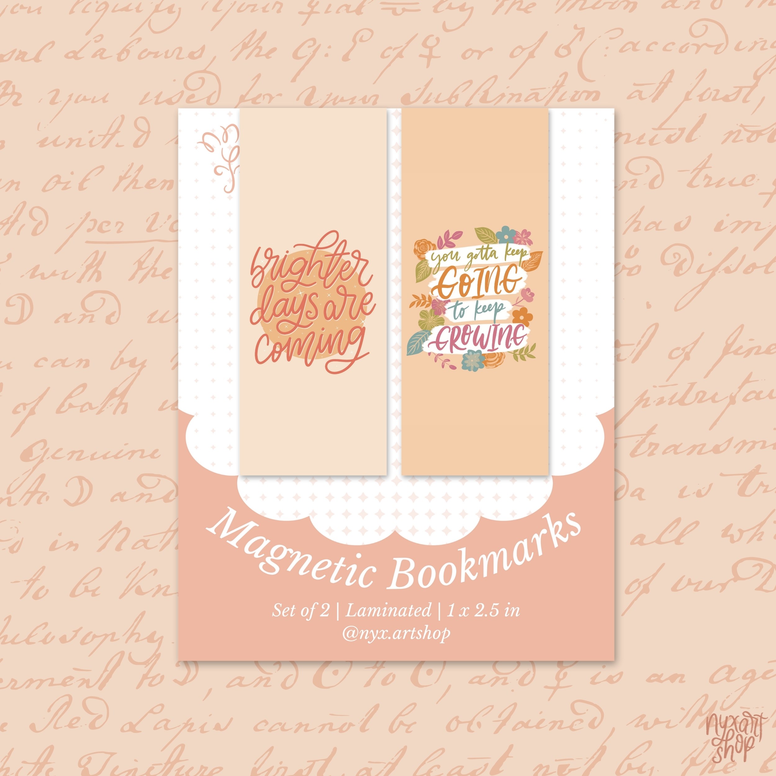Pink Blooms Set | Duo Magnetic Bookmarks (2/3)