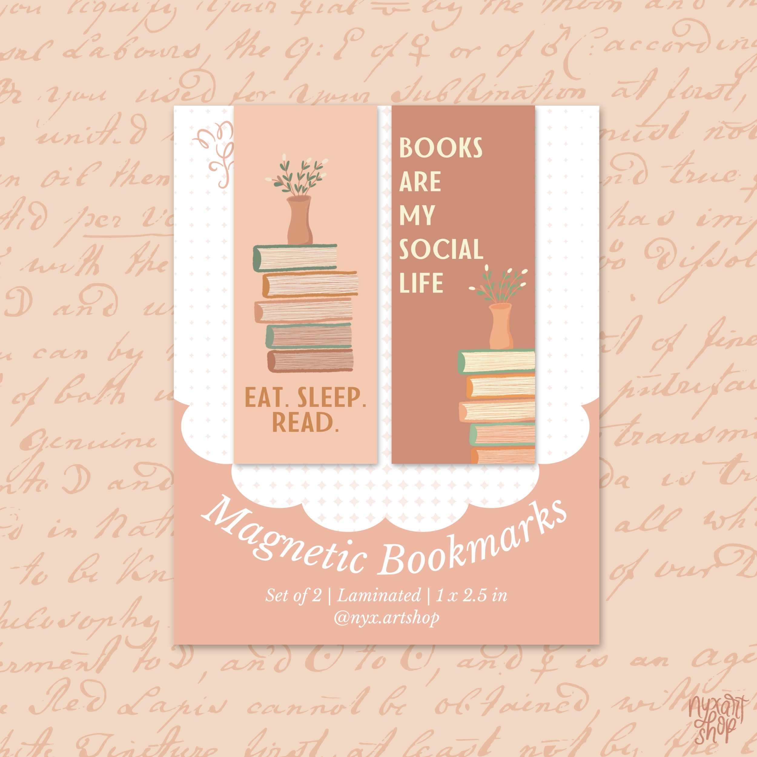 Pink Blooms Set | Duo Magnetic Bookmarks (2/3)