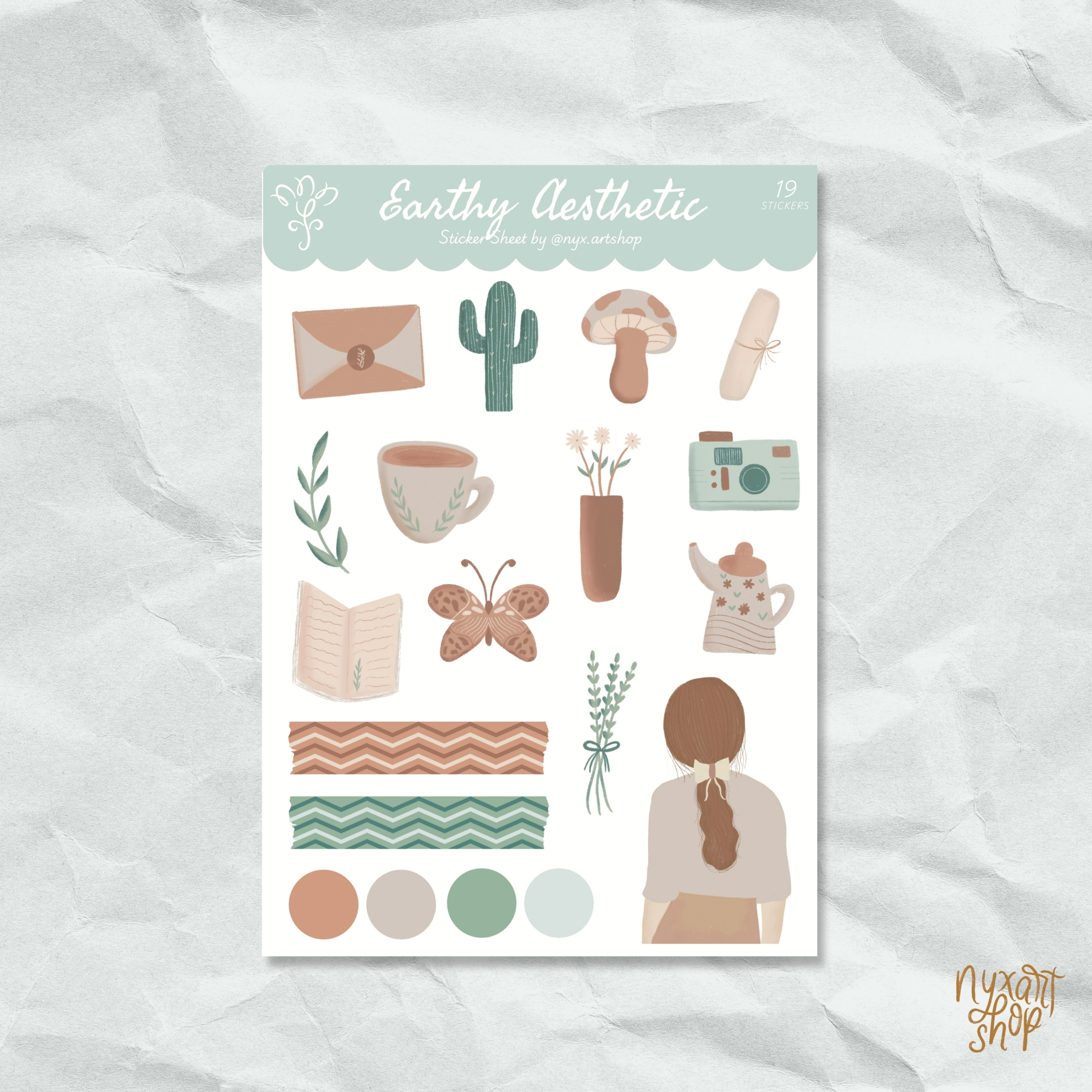 Earthy Aesthetic Sticker Sheet