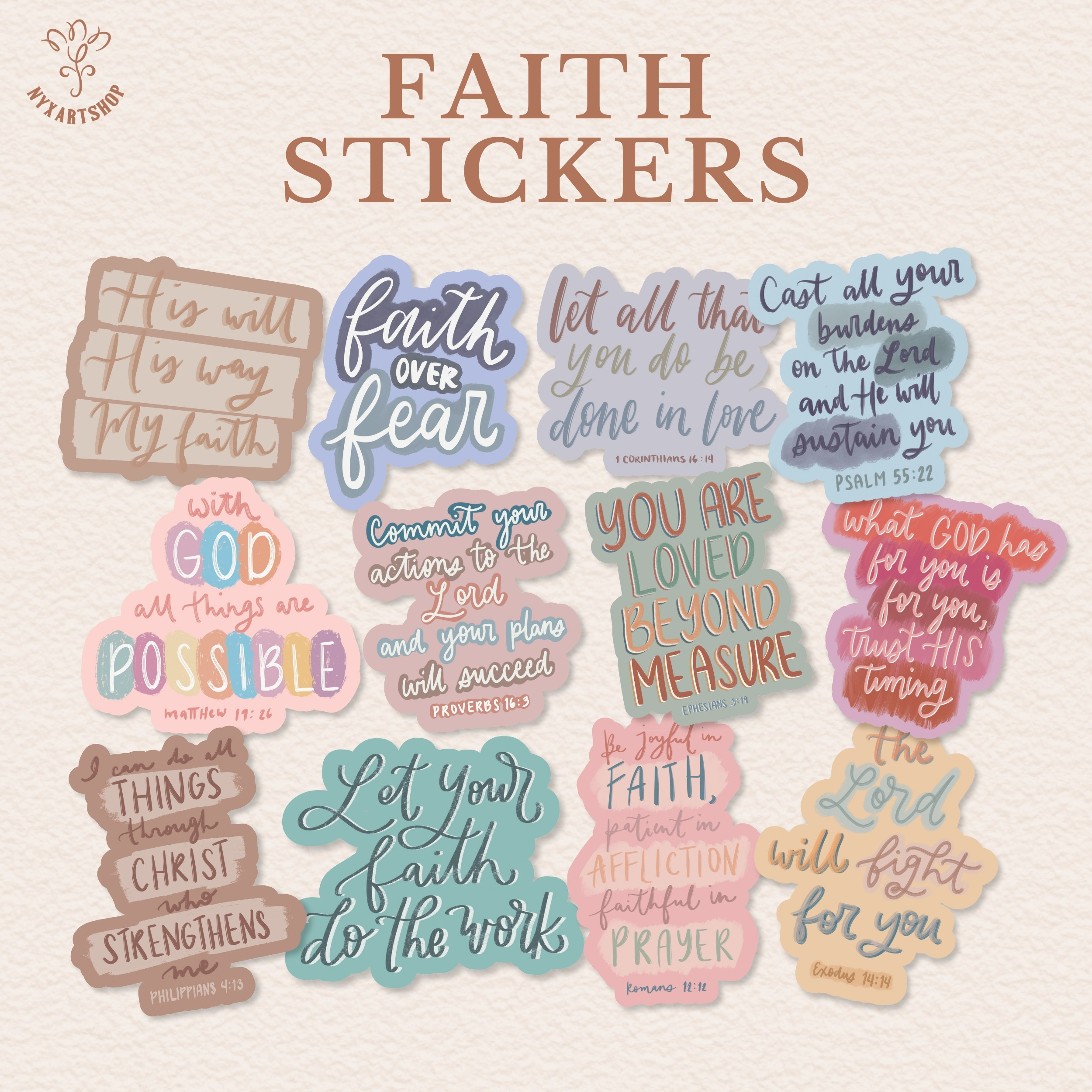 Faith Sticker Pack Waterproof