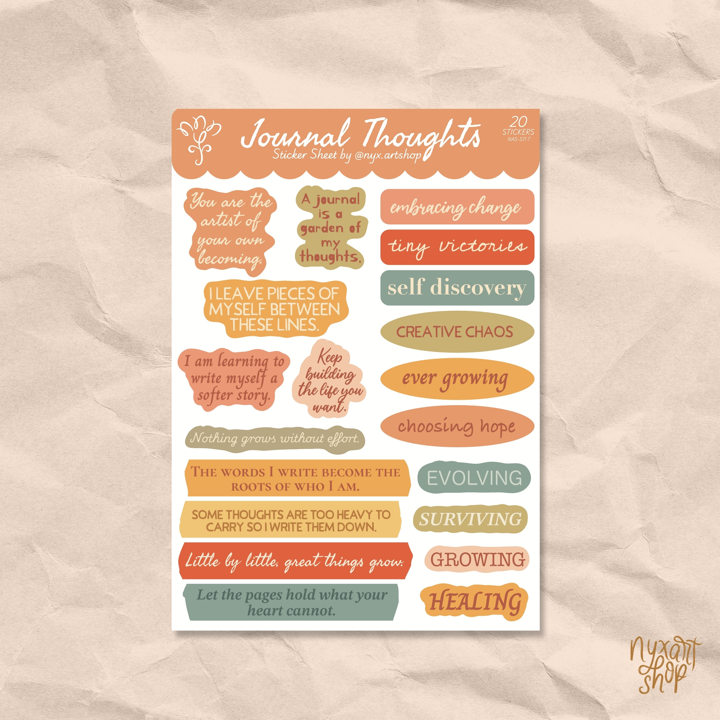 Journal Thoughts (Candy) Sticker Sheet