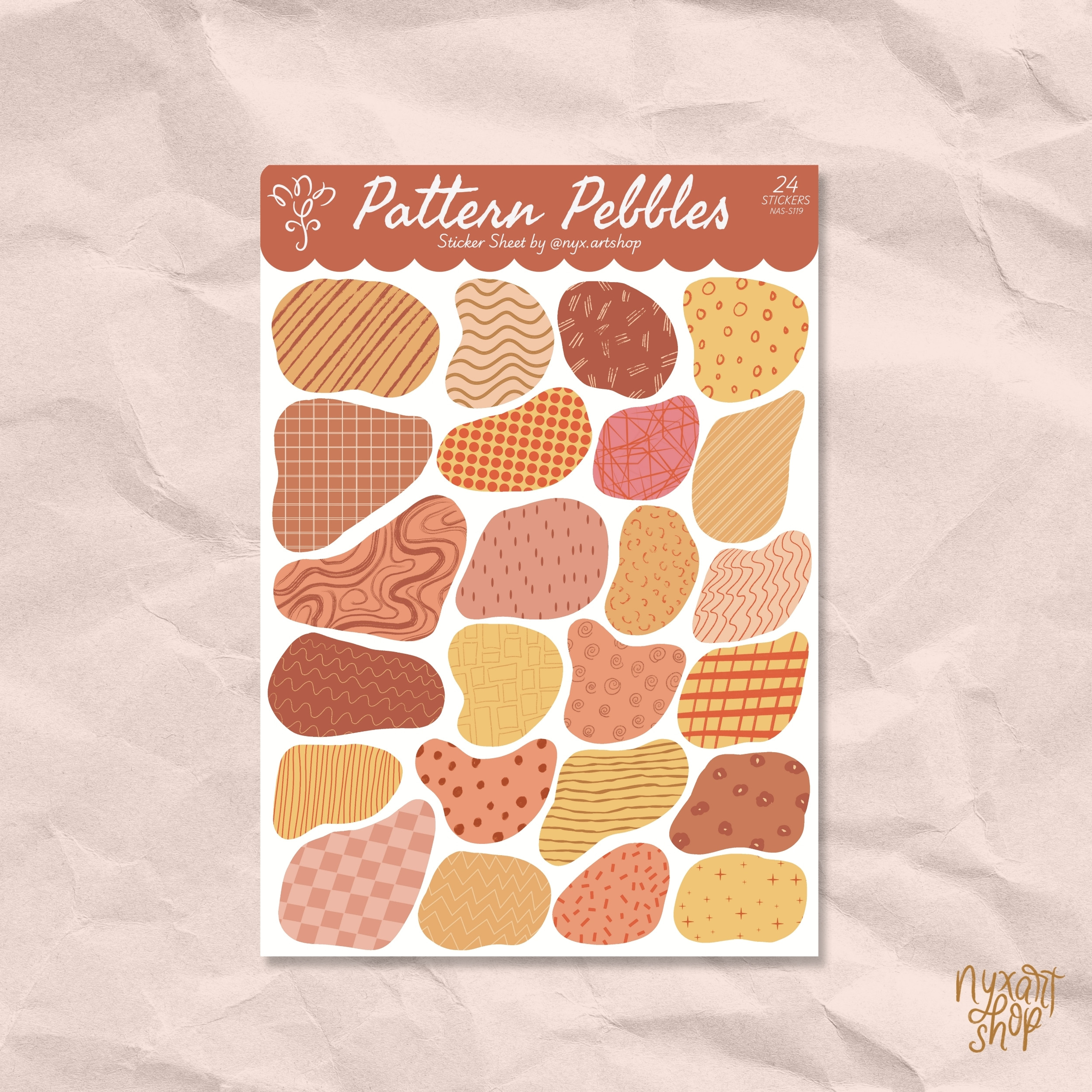 Pattern Pebbles (Pink) Sticker Sheet