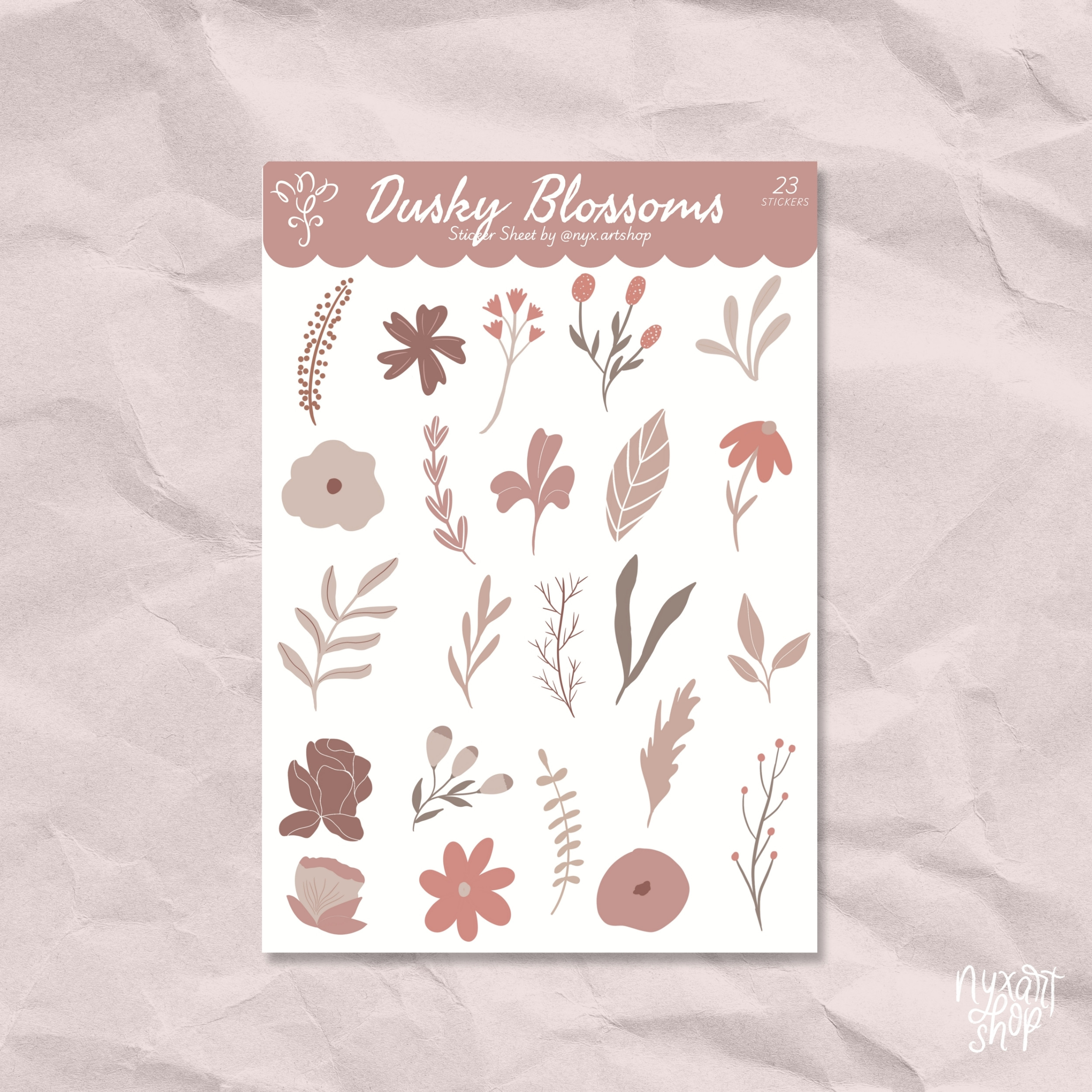 Dusky Blossoms Sticker Sheet