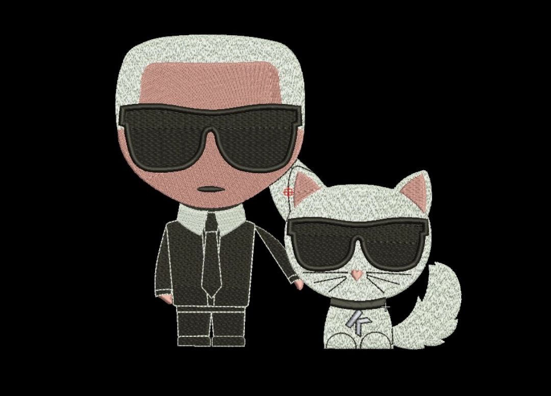 Broderie numérique Motif Karlito(Karl Lagerfeld) Format PES