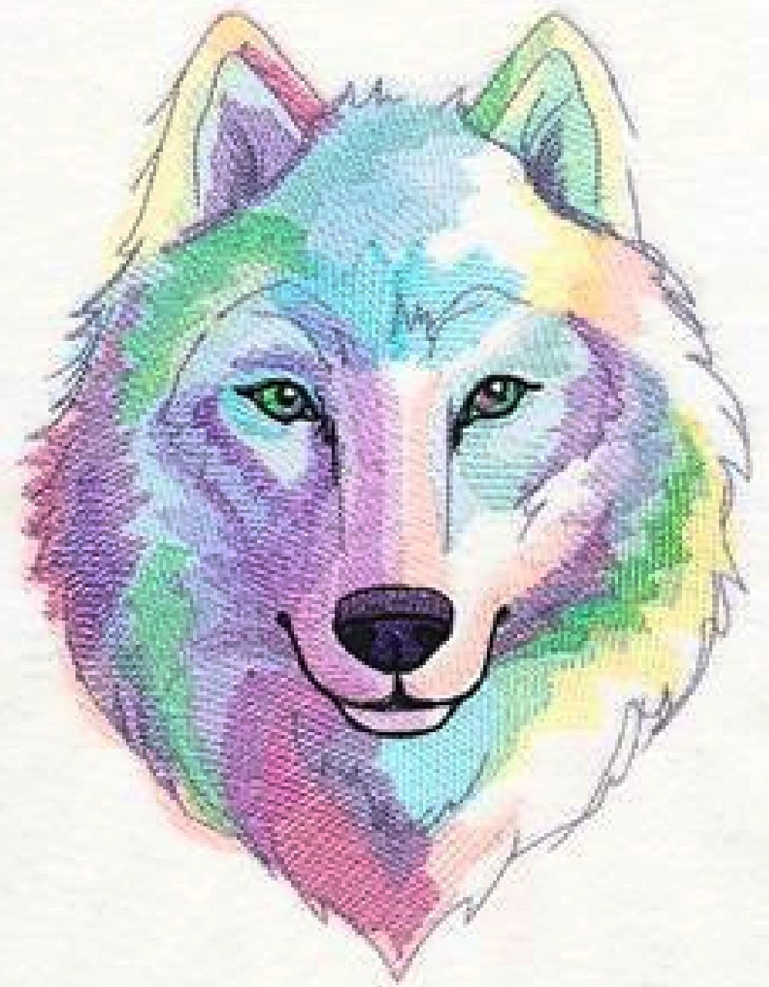 Broderie Numérique Motif Tète de loup Format JEF