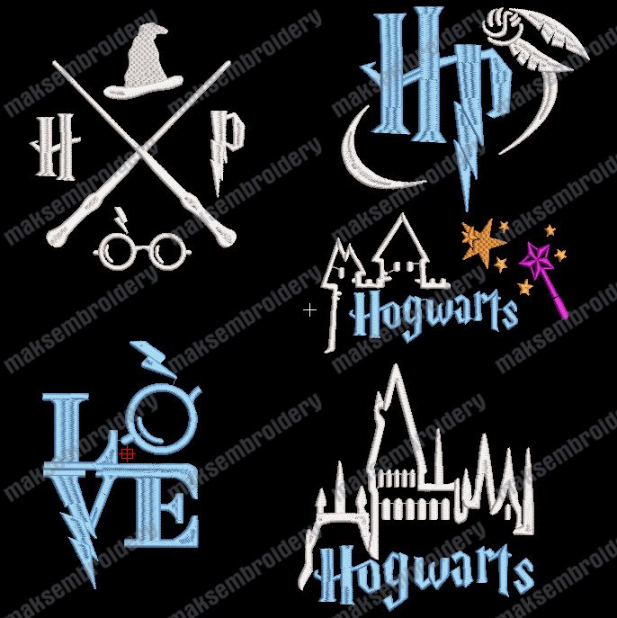 Broderie numérique Motifs LOGO Harry Potter Format JEF,DST