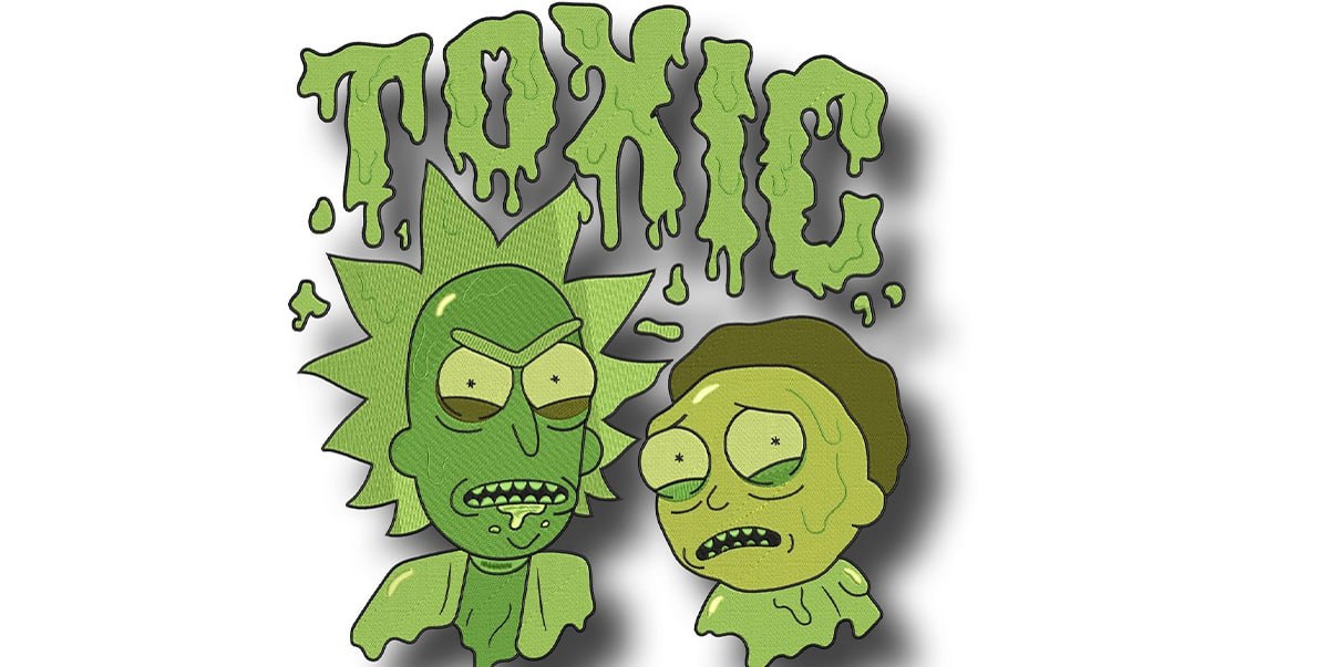 Broderie numérique Motif RICK AND MORTY TOXIC Formats PES,DST,JEF,HUS,EXP,SEW,ART,VP3,VIP